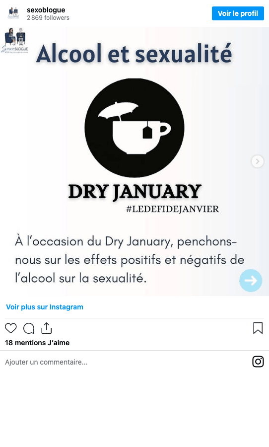 Publication Instagram Sexoblogue