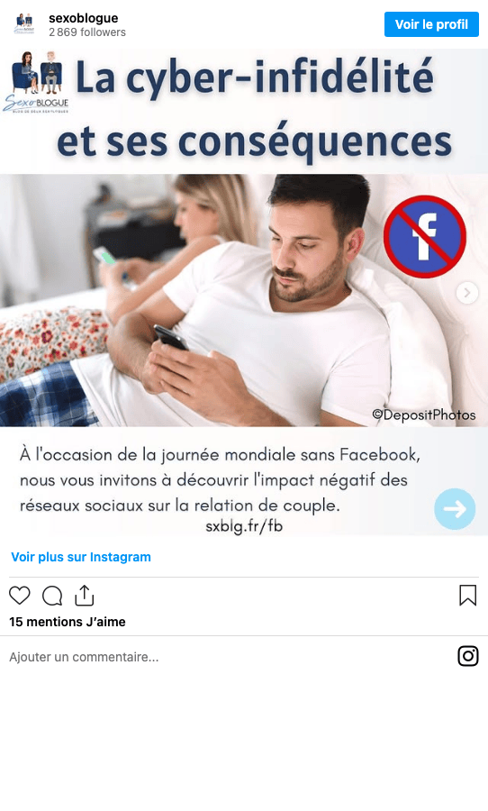 Publication Instagram Sexoblogue