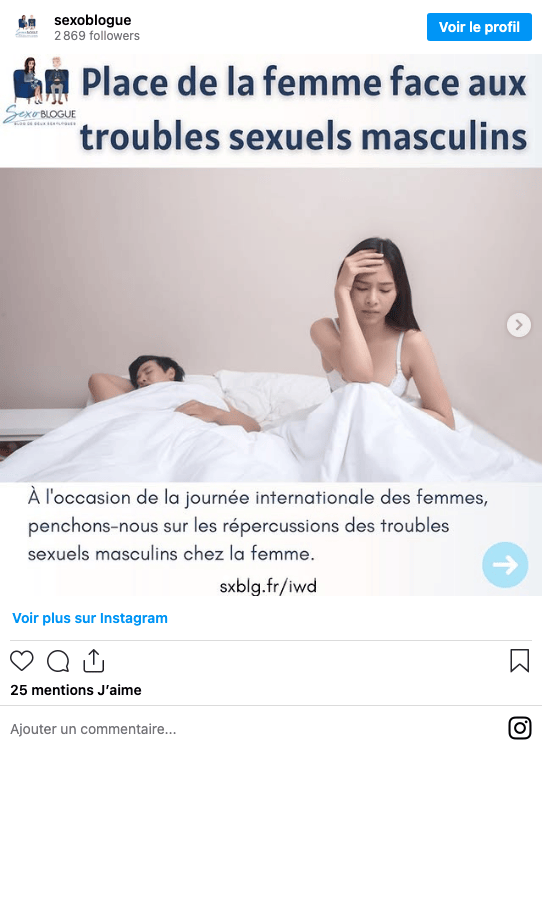 Publication Instagram Sexoblogue