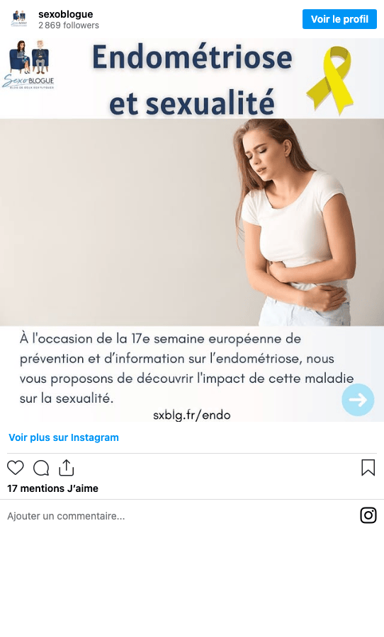 Publication Instagram Sexoblogue