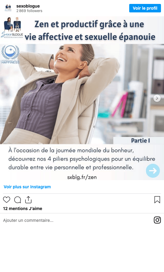 Publication Instagram Sexoblogue