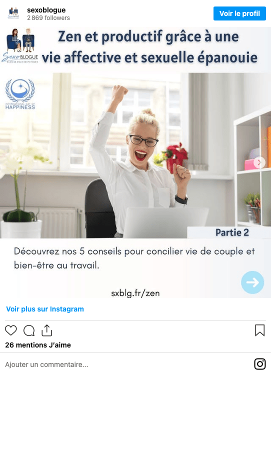 Publication Instagram Sexoblogue