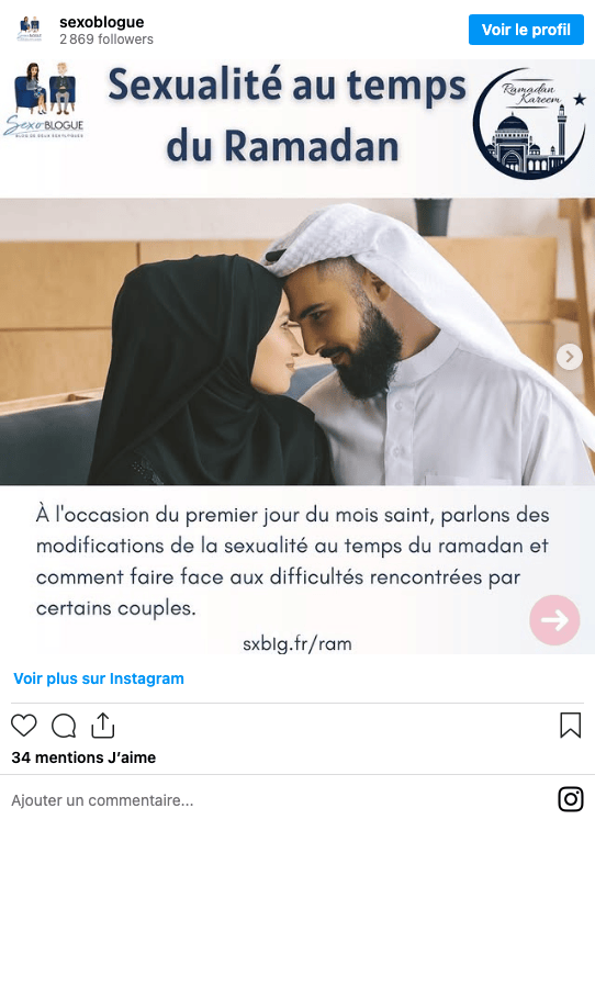 Publication Instagram Sexoblogue