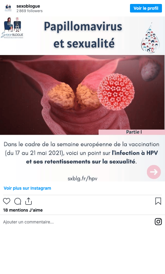 Publication Instagram Sexoblogue