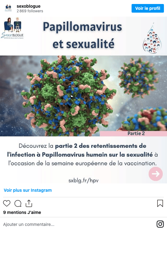 Publication Instagram Sexoblogue