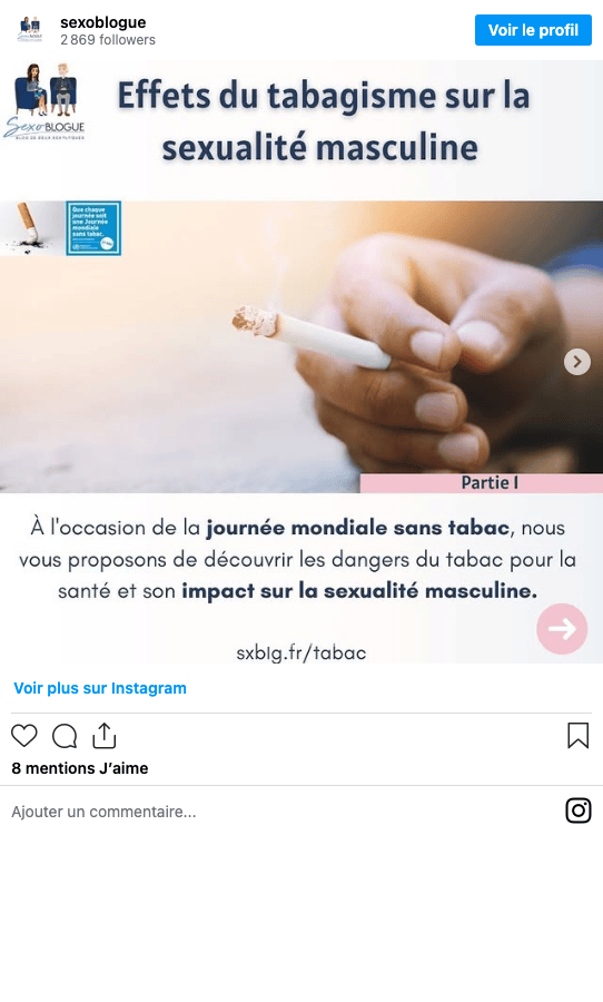 Publication Instagram Sexoblogue