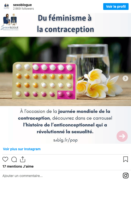 Publication Instagram Sexoblogue