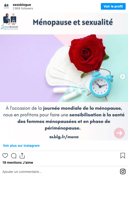 Publication Instagram Sexoblogue