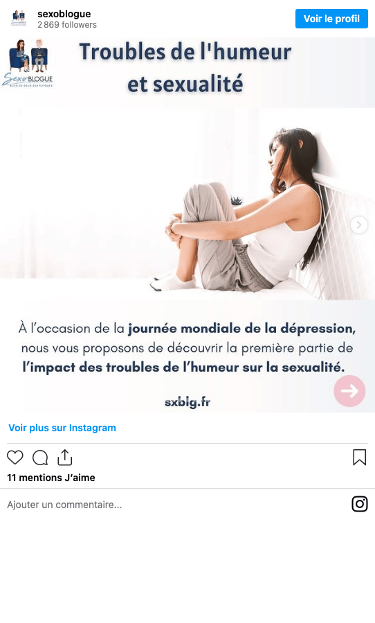 Publication Instagram Sexoblogue