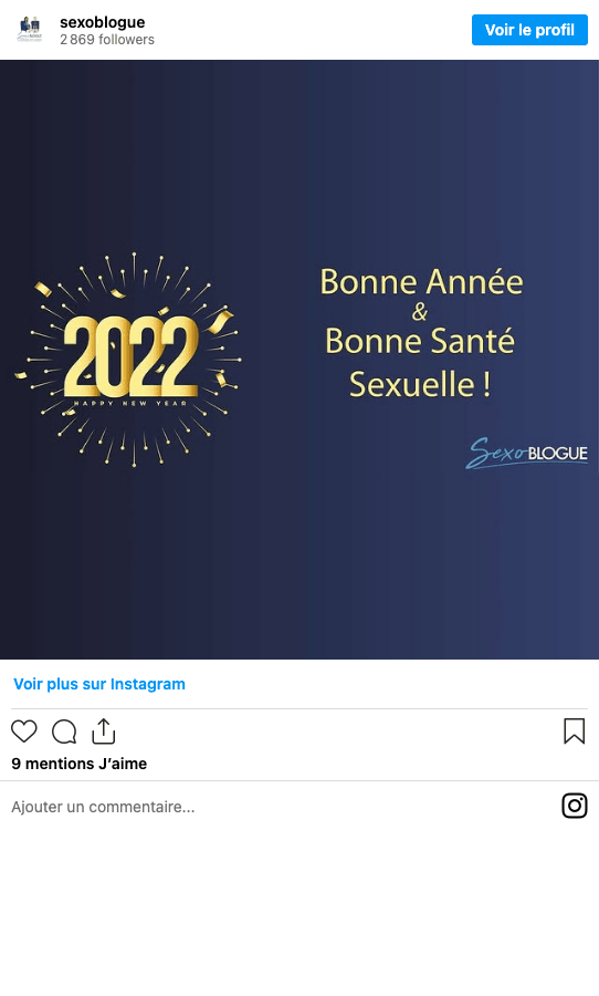 Publication Instagram Sexoblogue