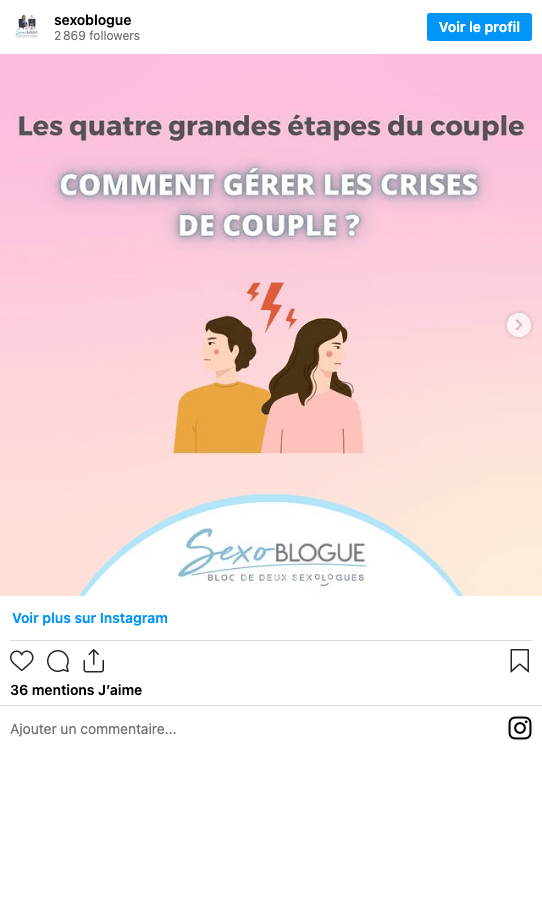 Publication Instagram Sexoblogue