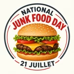 Hamburger illustrant le National Junk Food Day du 21 juillet
